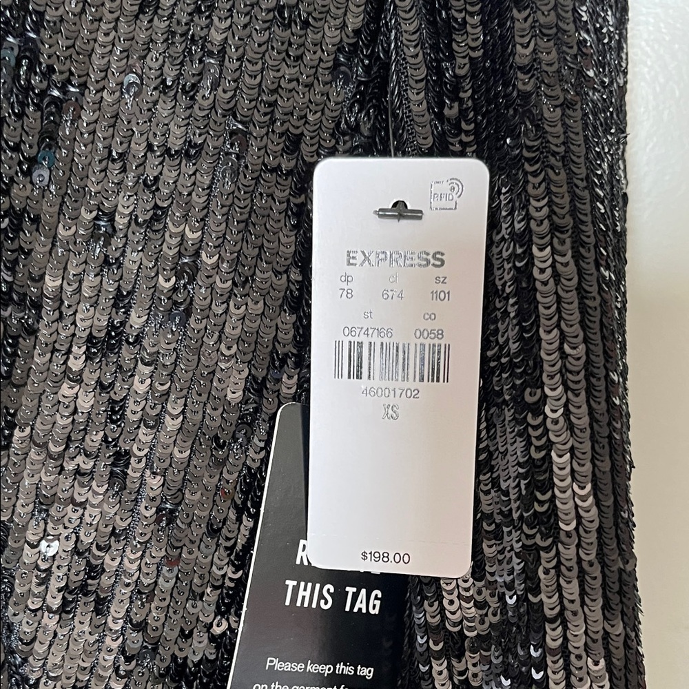 Express Black Sequin Blazer - Picture 2 of 2